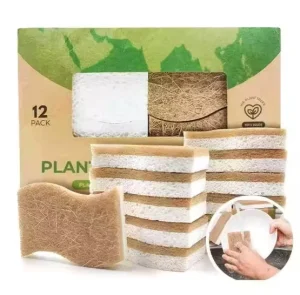 Eco Friendly kitchen dish sponge Compostable Sponge Scouring Pads for Dishwashing Biodegradable Natural coconut sisal bristles