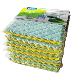 Eco Material Dish Washing Microfiber Sponge Scouring Pad Kitchen Cleaning Sponge 3PK