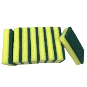 Eco Material Dishes Cleaning Sponge Cleaning Yellow Green Durable Kitchen Sponge Scouring Pads