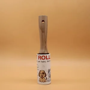Eco Natural Wood Handheld Lint Roller Durable Sticky Pet Fur Cleaner for Animal Hair and Lint on Fabric Surfaces at Home