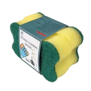 Eco Non Scratch Kitchen Yellow Scouring Pad Cleaning Scrub Sponges for Dishes Pots Pans