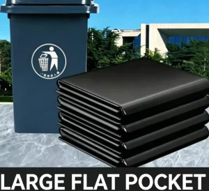 Eco Offset Printed Heat Seal Custom Logo Large Flat Garbage Bags PE Plastic Bin Liner Household Durable