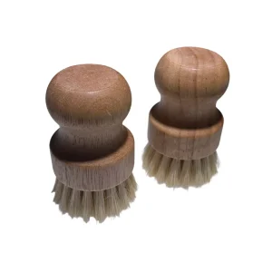 Eco friendly Bamboo Minimalist Round Dish Scrub Wooden Brush Bamboo Dish Brush for Kitchen Dishes Pot Pans