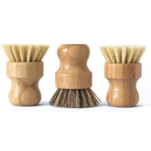 Eco friendly Bamboo Wooden Pot Kitchen Dish Washing Brush