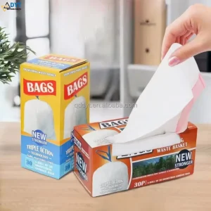Eco friendly Biodegradable Leakage Proof Plastic Garbage Bag with Drawstring Household Garbage Bag