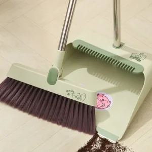Eco friendly Broom Dustpan Set for House Cleaning PET Plastic Head for Indoor Home Floor Cleaning