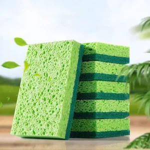 Eco friendly Cellulose Sponge Scouring Pad Double Layer Multi purpose Cleaning Sponge