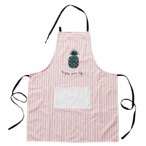 Eco friendly Durable Reusable 100% Pure Cotton Printed Canvas Sleeveless Apron for Kitchen Use Coffee Shops Restaurants Baking