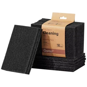 Eco friendly Natural Non Scratch Household Scrub Pads Reusable Pan Scrubber Heavy Duty Scouring for Dishes Black Scour Pads