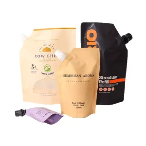 Eco friendly Plastic Spout Doypack Pouch Bag for Laundry Liquid Detergent Industrial Chemical Use Retail Custom OEM
