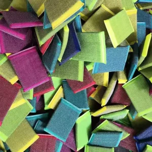 Eco friendly Polyester PET Stainless Steel Fabric Steel Wool Scouring Pad Heavy Duty Scrubber Sponge for Kitchen Cleaning