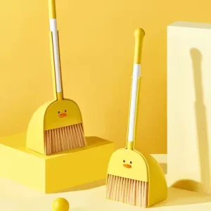 Eco friendly Portable Modern Cute Plastic Broom and Dustpan Set with Nylon Bristles and Plastic Handle for Children’s Housework