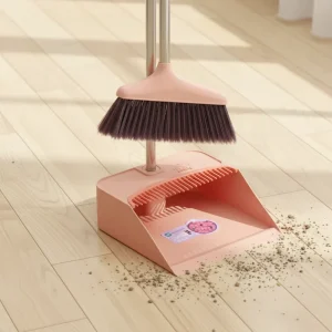 Eco friendly Stainless Steel Broomstick Set with Dustpan Household Cleaning Tools