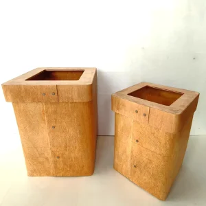 Eco friendly Wooden Trash Can Rectangle Waste Bin Bathroom Bin Wood Dustbin