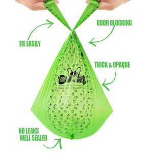 Eco friendly household 100%biodegradable pet bin garbage bags compostable small dog poop garbage trash bags for dogs with handle
