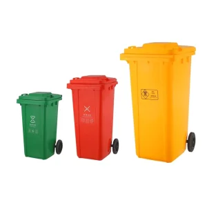EcoClean Durable Jumbo Large 100 120 240 L Plastic Garbage Recycle Waste Can Trash Bin for Commercial Outdoor with Lid and Wheel