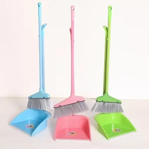Economic 30 Inch Plastic Broom and Dustpan Set with Soft Bristles Portable Design Plastic Handle 1 Dollar Item
