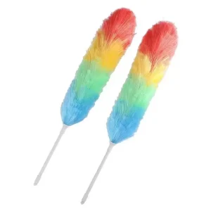 Economic Synthetic PP Polywool Duster for Car House Cleaning Microfiber Duster Head with Rainbow Extension for Dust Removal