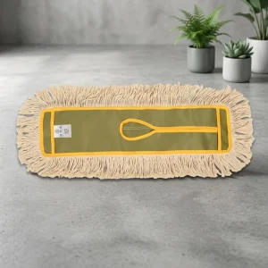 Edged Wet Dry Cotton Flat Dust Mop Head for Hotel Mall Office Cleaning