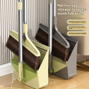 Efficient Modern PP Broom and Dustpan Combination with Plastic Handle and Soft Bristles Lightweight Durable Home Cleaning Tool