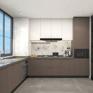 Elabor Nordic Durable Modular Kitchen Cabinet with Faucet Flat Pack for Bathroom and Home Use