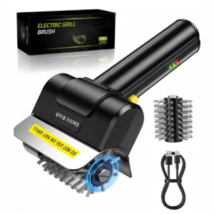 Electric BBQ Grill Cleaning Brush 3.6V Rechargeable Wireless Stainless Steel Wire Brush Portable Power Cleaner Outdoor Barbecue