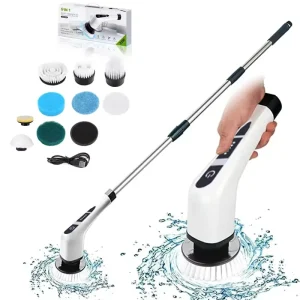 Electric Cleaning Brush Bathroom Extension Handle Spin Scrubber Cordless Cleaning Brushes