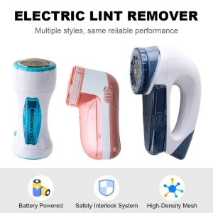 Electric Lint Remover Set Battery Operated Fabric Shaver for Clothing Furniture Reusable Pill Fuzz Remover With Safety Lock