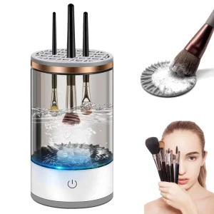 Electric Makeup Brush Cleaner Machine ABS PC TPE Material All Size Cleaning Mat Air Dry Function Black White Tool