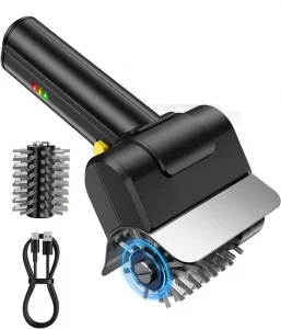 Electric Rechargeable Grill Brush Heavy Duty BBQ Cleaner with LED Light for Outdoor Grill