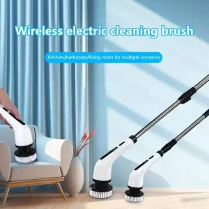 Electric Spin Scrubber Cordless Cleaning Brush with Replaceable Brush Heads Tub and Floor Tile