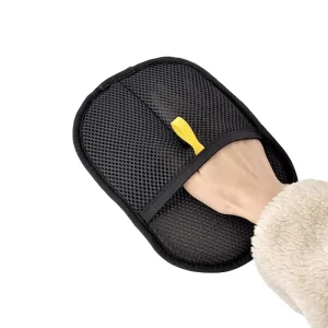 Electrostatic Dog Hair Removal Gloves with Two Way Bristles Cloth Brush for Pet Grooming and Cleaning Supplies