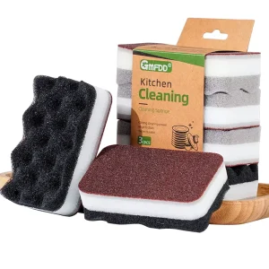 Emery Three Layer Sponge With Scouring Pad High Foam Power Cleaning Durable Cookware Household Kitchen Accessories