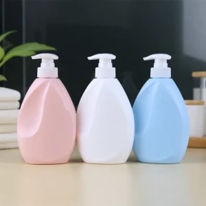 Empty 500ml HDPE Plastic Laundry Detergent Bottle with Pump Dispenser for Liquid Soap & Shampoo Customizable Shape