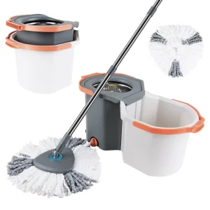 Ergonomic Design 140Cm Telescopic Part Household Floor Cleaning Staniles Steel Hands Free Top Mop Spin Microfiber Mop