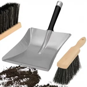 Ergonomic Hand Shovel Brush Set Dustpan Broom Ember Shovel Non-marking Polypropylene Bristles Alloy Steel Wood