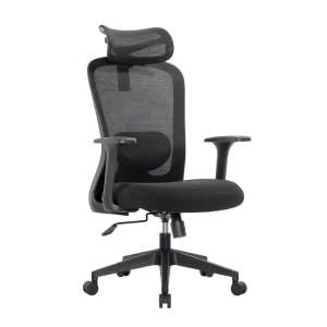 Ergonomic Height-Adjustable High-Back Mesh Executive Office Chair with Headrest