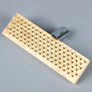 Ergonomic Long Handle Floor Brush with Replaceable Steel Wire Heads for Stubborn Moss