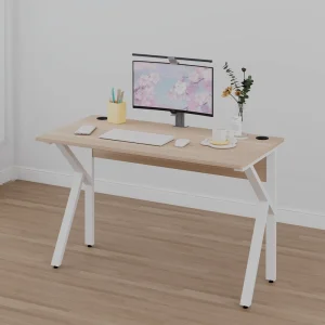 Ergonomic Metal Computer Desk with Storage for Home Office