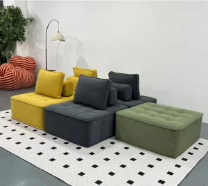 European Style Modern Fabric Modular Sectional Sofa with Sponge Filling for Home, Hotels, and Schools