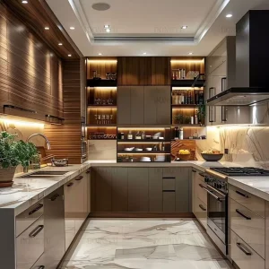 European Style Popular Good Price Kitchen Design Modern Kitchenette Set Melamine Kitchen Cabinet for House