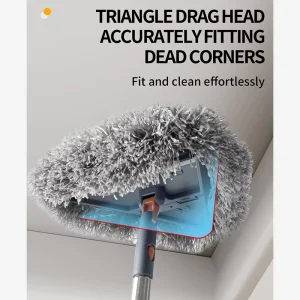 Extendable 360 Rotatable Microfiber Chenille Triangle Ceiling Cleaning Corner Duster Mop Set for Home