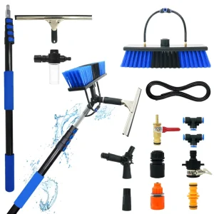 Extendable Aluminum Water-Fed Pole Cleaning System for Solar Panel and Window Cleaning