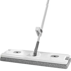 Extendable Handle Self-Wringer Microfiber Rectangle Flat Mop Plastic Basket High Capacity Durable 90%-100% Dehydration Rate