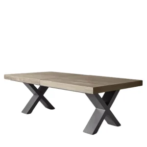 Extendable Rectangular Dining Table and Sofa Chair Set Wooden Convertible Living Room Furniture