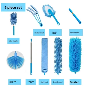 Extendable Retractable Round Head Feather Duster for Dust Removal Spider Web Ceiling Cleaning Home Cleaning Dust Removal Kit