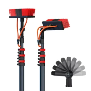 Extendable Solar Panel Cleaning Kit Water Flow Brush with 3.6m 10.8m Custom Water fed Pole for Glass Wall Cleaning