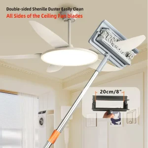 Extendable Washable Reusable Microfiber Ceiling Fan Cleaning Brush, Mop, and Duster