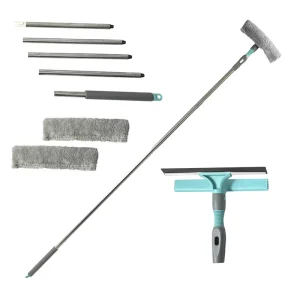 Extendable Window Cleaner Home Window Cleaning Squeegee Microfiber Window Scrubber
