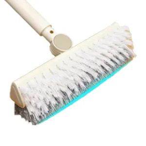 Extended Stainless Steel Rod PP Material Long Handle Portable Household Cleaning Brush with Nylon Bristles for Toilet Bathroom